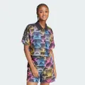adidas Tiro Print Mesh Summer Shirt Lifestyle A/2XS Women Black / Multicolor