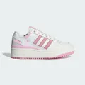 adidas Forum Bold Stripes Shoes Basketball 4 UK Women Off White / Pink White