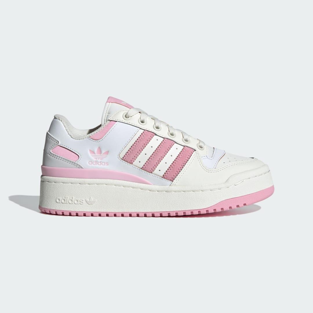adidas Forum Bold Stripes Shoes Basketball 8 UK Women Off White / Pink White