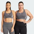 adidas Powerimpact Train Medium-Support 3-Stripes Bra Training S Women Grey / White