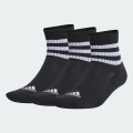 adidas 3-Stripes Cushioned Sportswear Mid-Cut Socks 3 Pairs Basketball,Lifestyle KXL,KXXL,XS,S,M,L,XL,XXL Unisex Black / White