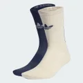 adidas Trefoil Premium Crew Socks 2 Pairs Lifestyle KXXL,XS,S,M,L,XL Unisex Wonder White / Indigo