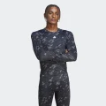 adidas Techfit Allover Print Training Long Sleeve Tee Gym & Training 2XL Men Black