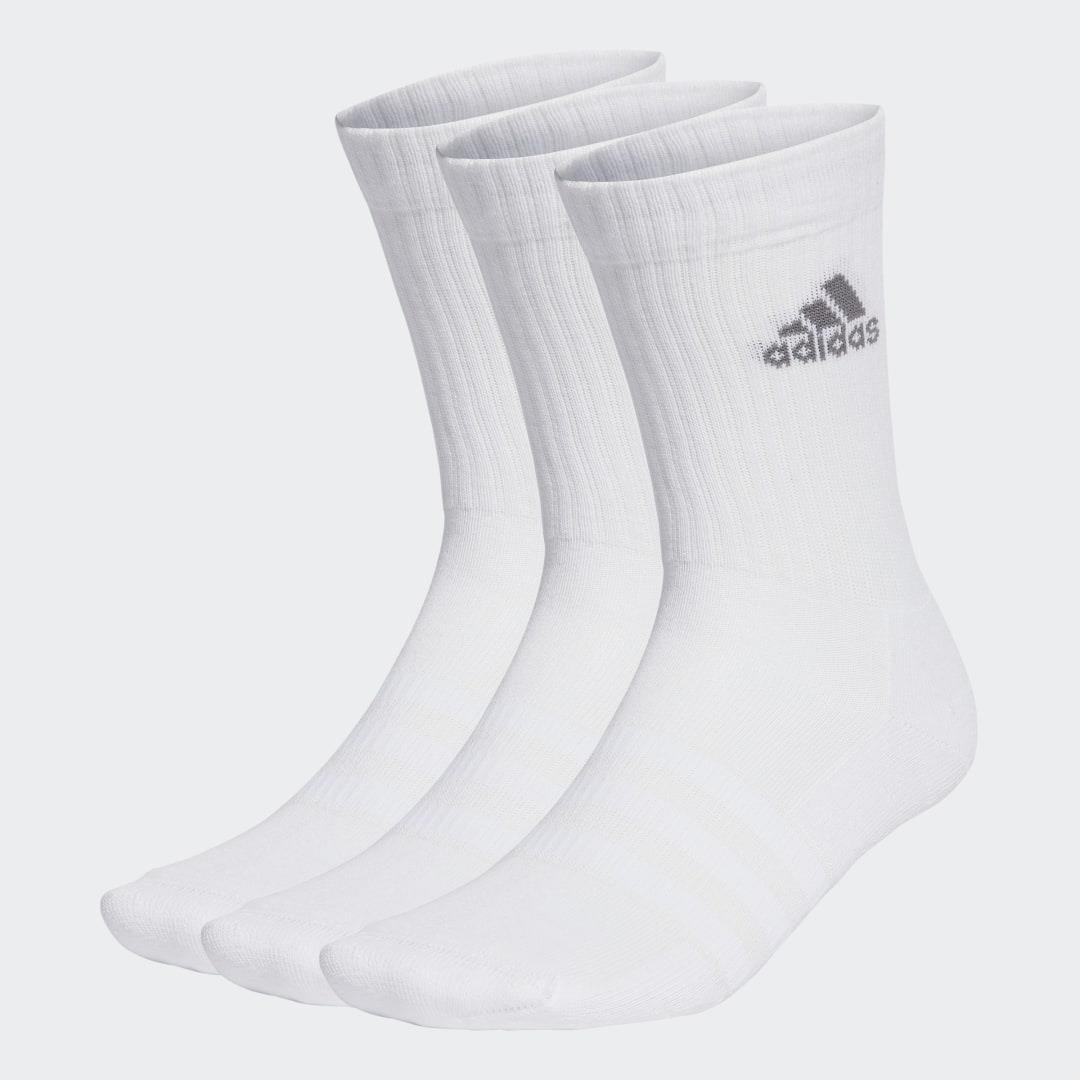 adidas Cushioned Crew Socks 3 Pairs Basketball,Lifestyle XL Unisex White / Grey