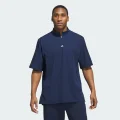 adidas Ultimate365 Twistknit Piqué Mock Polo Shirt Golf XS Men Collegiate Blue