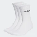 adidas Linear Crew Cushioned Socks 3 Pairs Lifestyle KXL,KXXL,XS,S,M,L,XL Unisex White / Black