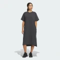 adidas Wording Loose Fit Single Jersey Tee Dress Lifestyle A/S Women Grey