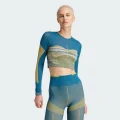 adidas adidas by Stella McCartney TrueStrength Seamless Yoga Long Sleeve Top Training S Women Tech Mineral / Pulse Olive / Trace Khaki