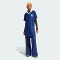 adidas Knit Collar Short Sleeve Dress Lifestyle M Women Dark Blue