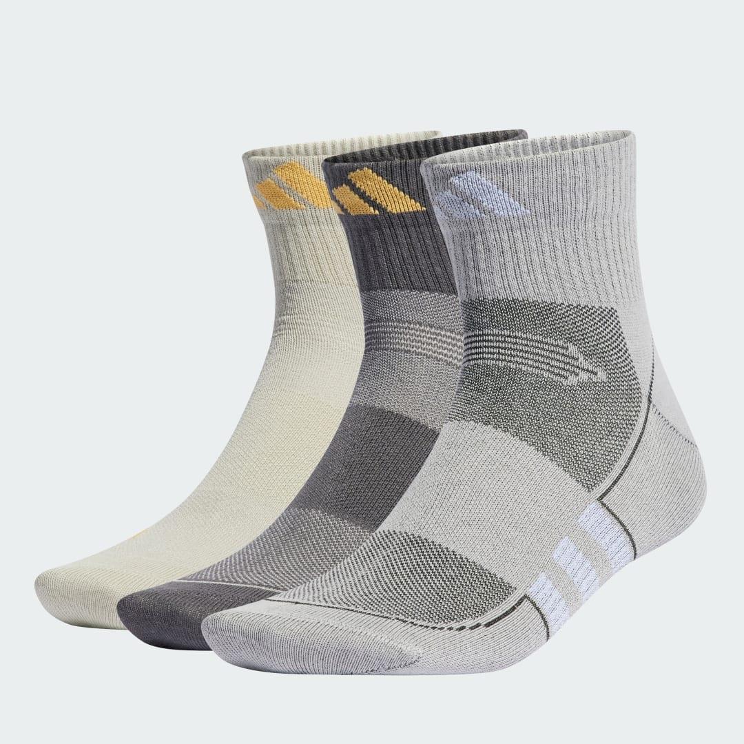 adidas Performance Light Mid-Cut Socks 3 Pairs Training KXL Unisex Putty Grey / Grey / Grey