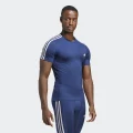 adidas Techfit 3-Stripes Training Tee Gym & Training,Training 3XLT Men Dark Blue