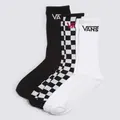 Vans Apparel and Accessories Classic Crew Sock 3 Pack Black & White