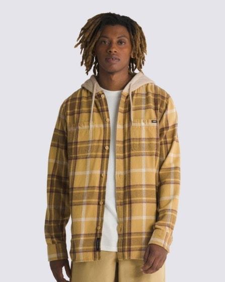 Vans Apparel and Accessories Lopes Hooded Long Sleeve Shirt Multi & Yellow