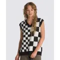 Vans Apparel and Accessories Courtyard Checker Sweater Vest Black & White