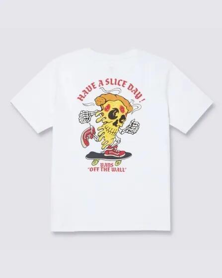 Vans Apparel and Accessories Pizza Skull T-Shirt White