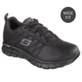 Skechers Work Relaxed Fit: Sure Track - Erath Slip Resistant Wide Fit Black