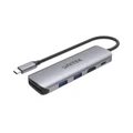 Unitek H1107D 6-in-1 USB 3.1 Mulit-Port Hub with USB-C Connector. Includes 2x USB-APorts,1xHDMIPort, Card Reader, Plus PD 100W. Space Grey Colour