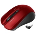 Promate CONTOUR.RED Ergonomic Wireless Mouse - Red Ambidextrous Design - 800/1200/1600 DPI - 10m Working Range - Incudes Nano Reciever - Easy Plug & P