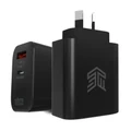 STM 65W GaN Dual Port USB-C and USB-A Power Adapter (Black) - Will charge phones, tablets and most laptops
