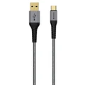 Verbatim Tough Max 65989 Sync & Charge USB Type-C to Type-A Cable 120cm Grey Fortified with DuPont Kevlar 21AWG wire codre - Supports QuickCharge 2.0