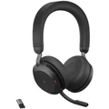 Jabra Evolve2 75 Bluetooth On-Ear Active Noise Cancelling Headset - Teams Certified Link380-A / 8-Mics Noise Cancellation / 40mm Speakers / Hybrid ANC