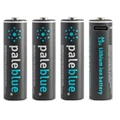 Pale Blue USB-C Rechargeable AA Batteries 4 Pack - 4x Lithium Ion AA battery + 4-in-1 USB Type-C charging cable