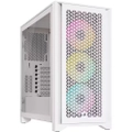 Corsair iCUE 4000D RGB Airflow True White ATX MidTower Gaming Case Tempered Glass, 3 X ARGB Fan and Controller Pre-installed, CPU Cooler Support Upto
