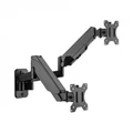 Brateck LDA30-114 17 -32 Dual Screen Wall Mounted Gas Spring Monitor Arms. Max load: 9kgs (per arm).VESA75x75 & 100x100. Extend, tilt and swivel.