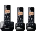 Panasonic KX-TG2723 Cordless Landline Telephone Triple Pack with Digital Answering Machine - Black