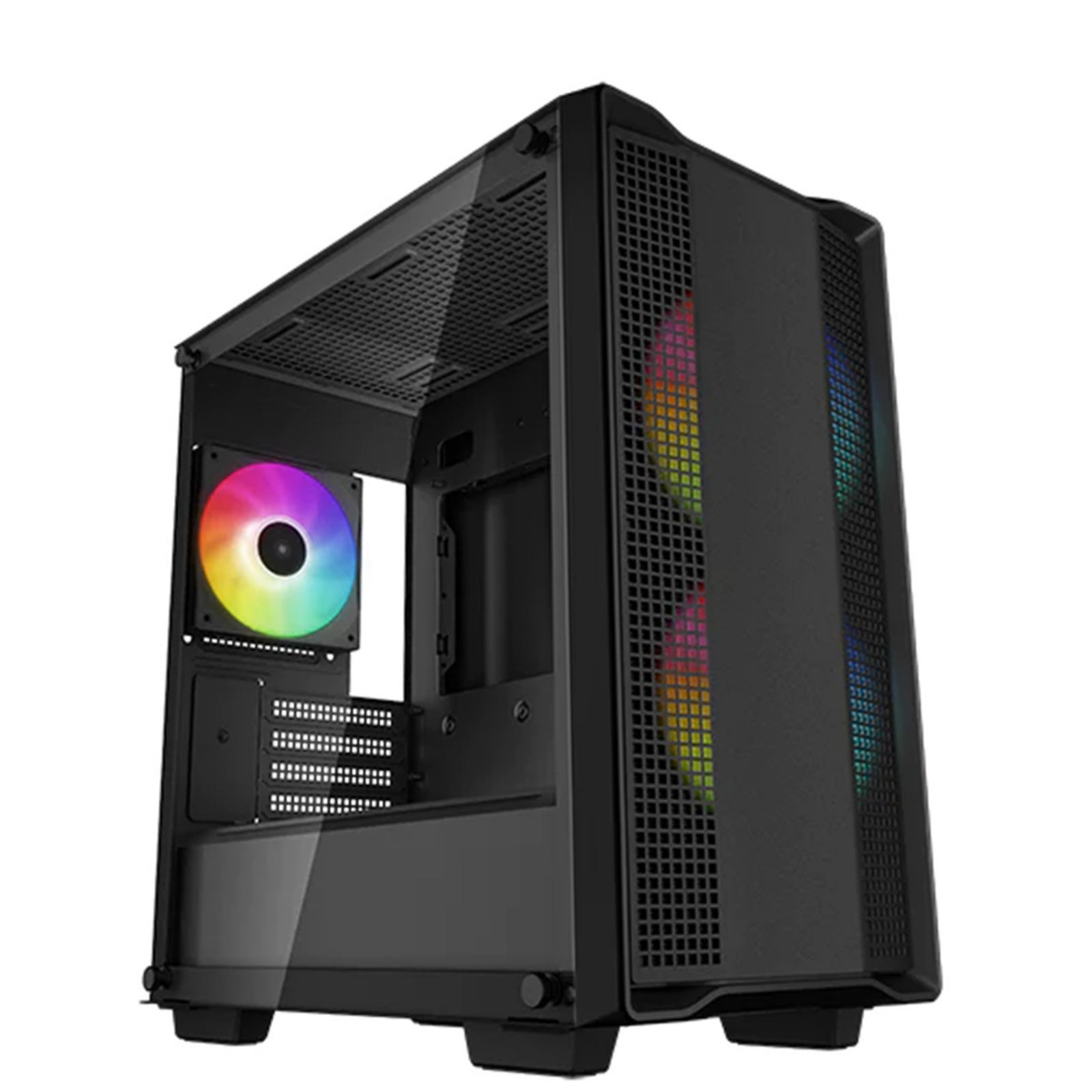 DEEPCOOL CC360 ARGB Black Mini Tower mATX Case Tempered Glass, 3x 120mm ARGB Fans Pre-Installed, CPU Cooler Support up to 165mm, GPU Support up to 320