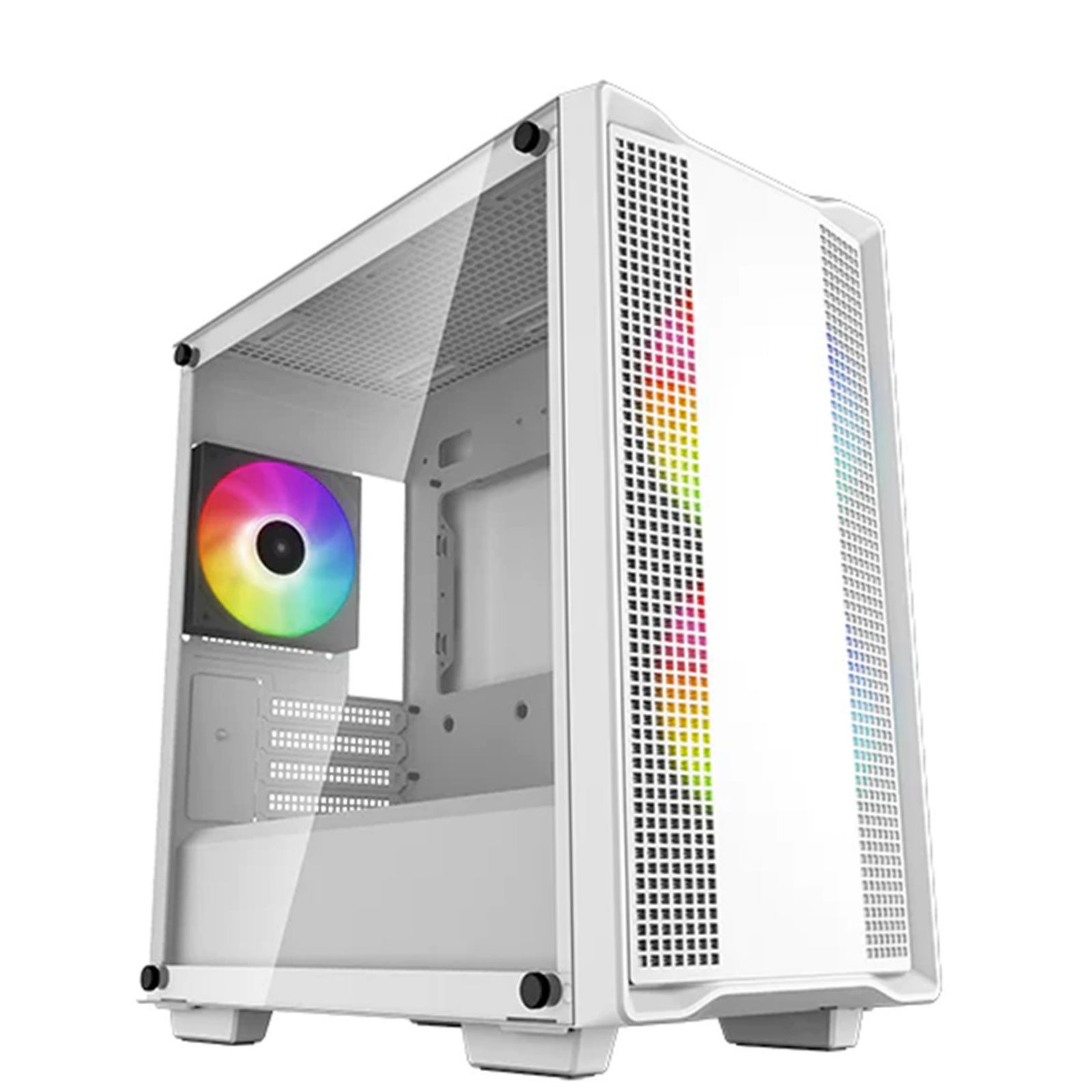DEEPCOOL CC360 ARGB White Mini Tower mATX Case Tempered Glass, 3x 120mm ARGB Fans Pre-Installed, CPU Cooler Support up to 165mm, GPU Support up to 320