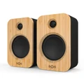 MARLEY Get Together Duo 40W Wireless Stereo Bookshelf Speaker System - Premium Bamboo finish, Bluetooth + RCA + 3.5mm inputs, Portable right speaker w