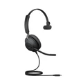Jabra Evolve2 40 SE USB-C Wired On-Ear Mono Headset - UC Certified 3-Mics Noise Cancellation / 40mm Speakers / Busy Light