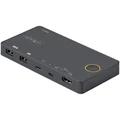 StarTech SV221HUC4K 2 Port Hybrid USB-A + HDMI & USB-C KVM Switch Single 4K 60Hz HDMI 2.0 Monitor - Compact Desktop and/or Laptop HDMI KVM Switch - US