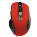 Promate EZGrip Ergonomic Wireless Mouse - Red Quick Forward/Back Buttons - 800/1200/1600 DPI - 10m Working Range - Easy Plug & Play - 1x AA Battery -