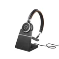 Jabra Evolve 65 SE Bluetooth On-Ear Mono Headset with Charging Stand - Teams Certified Link390a / Busy Light / Up to 30m Distance / Up to 10-Hour Talk
