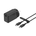 Mophie Essential 30W PD Single Port Wall Charger Bundle - Black, 1 USB-C Port, 1M USB-C to USB-C Cable, Up to 30W Fast Charging Apple iPhones, Samsung