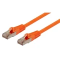 Dynamix PLO-AUGS-PP 0.3m Cat6A S/FTP Orange Slimline Shielded 10G Patch Lead. 26AWG(Cat6Augmented)500MHz with Gold Plate Connectors.