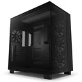 NZXT H9 Flow Edition ATX MidTower Gaming Case Tempered Glass, Black, 4x 120mm Quiet Airflow Fan Pre-installed. CPU Cooler Support Upto 165mm, GPU Supp