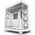 NZXT H9 Flow Edition ATX MidTower Gaming Case Tempered Glass, White, 4x 120mm Quiet Airflow Fan Pre-installed. CPU Cooler Support Upto 165mm, GPU Supp