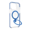 ZAGG iPhone 15 Pro Max (6.7") Santa Cruz Snap Case with Ring Stand - Clear / Blue Magsafe Compatible