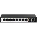 D-Link DES-F1010P-E 10-Port PoE Switch with 8 Long Reach 250m PoE+ Ports and 2 Uplink Ports, (Max 96W)