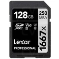 Lexar Professional 128GB SDXC UHS-II ,V60, 1667x, up to 250MB/s read,90MB/s Write Captures high-quality images and extended lengths of stunning 1080p