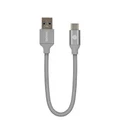 Valore AC98 Armoured 20cm USB-A to USB-C Cable ( Grey )