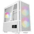 DEEPCOOL CH360 DIGITAL ARGB White Mini Tower for ITX, mATX Tempered Glass, 2 x 140mm 1 X120mm ARGB Fans Pre-Installed, CPU Cooler Support Upto 165mm,