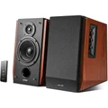 Edifier R1700BT 66W Powered Bookshelf Speaker System with Bluetooth 5.1 - Brown - 2x RCA inputs, wireless remote included