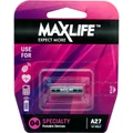 Maxlife BATA27 A27 Alkaline 12V Battery 1Pk. Ideal for: Keyless entry replaces 27A, A27BP, G27A, GP27A, L828, MN27