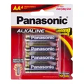 Panasonic LR6T/4B Alkaline Batteries AA 4 Pack Alkaline-Zinc 20 Longer Lasting protects power for upto 10 years