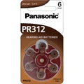Panasonic PR312 genuine 6pc card Hearing Aid PR41 1.4v Zinc air button cell Battery 130MAH PZA312 PR41 312HPX 312AP 3.6 x 7.9 mm Weigt 0.5G Not rechar