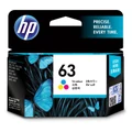 HP 63 Ink Cartridge Tri-colour, Yield 190 Page for HP DeskJet 2130, 2131, 3630, 3632, Envy 4520, 4522, OfficeJet 3830, 4650, 5220 Printer